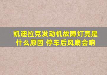 凯迪拉克发动机故障灯亮是什么原因 停车后风扇会响